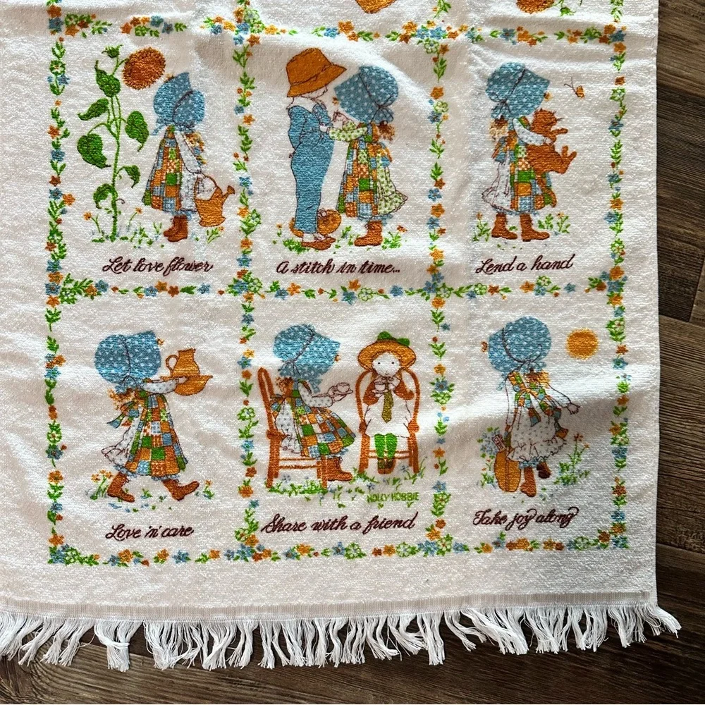 Vintage cannon HOLLY HOBBIE kids bath towel made in USA American greetings